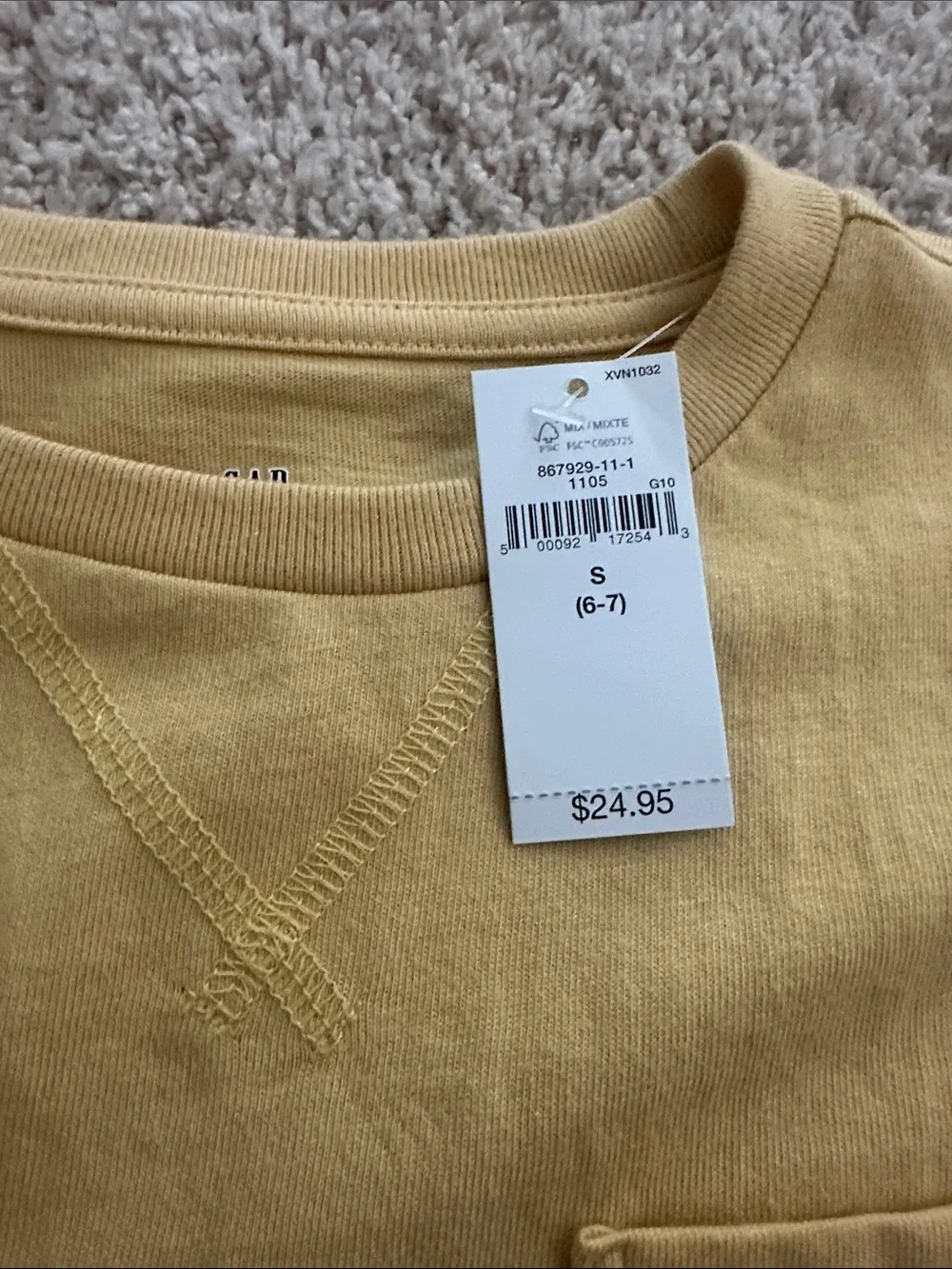 GAP Kids Long-Sleeve Pocket Tee - Yellow